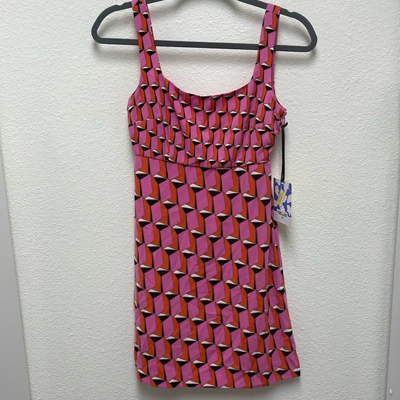 Diane Von Furstenberg Dresses & Skirts - DVF for Target Shift Pink Modern Geo Dress Size 00 70’s Retro Vibe